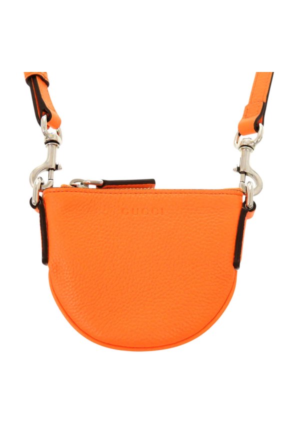 Pre-Owned Unused Gucci logo 821831 leather orange micro mini shoulder bag 1477GUCCI