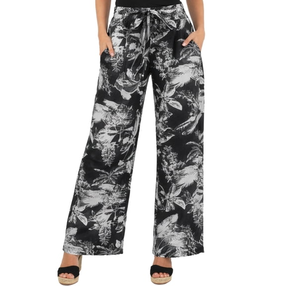 Women's Printed Drawstring Waist Pants with Side Pockets Casual Relaxed Fit