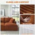 thumbnail image 6 of Aukfa Oversized Double Chaise Lounge Modular Boneless Couch for Living Room, 2 Cup Holders, 4 Pillows, Corduroy, Orange, 6 of 8