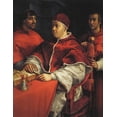 thumbnail image 2 of Raphael 12x14 Gold Ornate Wood Framed with Double Matting Museum Art Print Titled - Leo X With Cardinals De Medici And De Rossi, 2 of 4