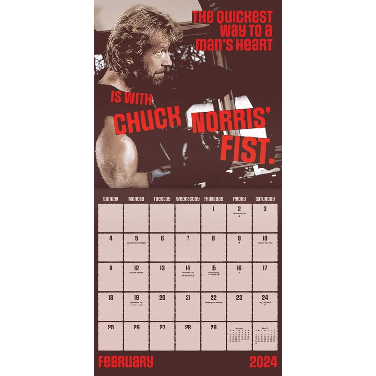Chuck Norris 2025 Calendar cyndia cordelie