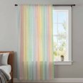 thumbnail image 4 of Colorful Striped Sheer Curtains 84 Inches Long, Farmhouse Vertical Striped Burlap Rustic Light Filering Curtains, Breathable Simi Curtain Privacy Drapes for Living Room Bedroom Window Treatment, 4 of 9