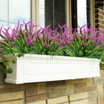 thumbnail image 6 of Artificial Flowers Outdoor Plants 7 Heads Faux UV Resistant Lavender Plastic Shrubs Indoor Outside Greenery Bushes Flower, 6 of 8
