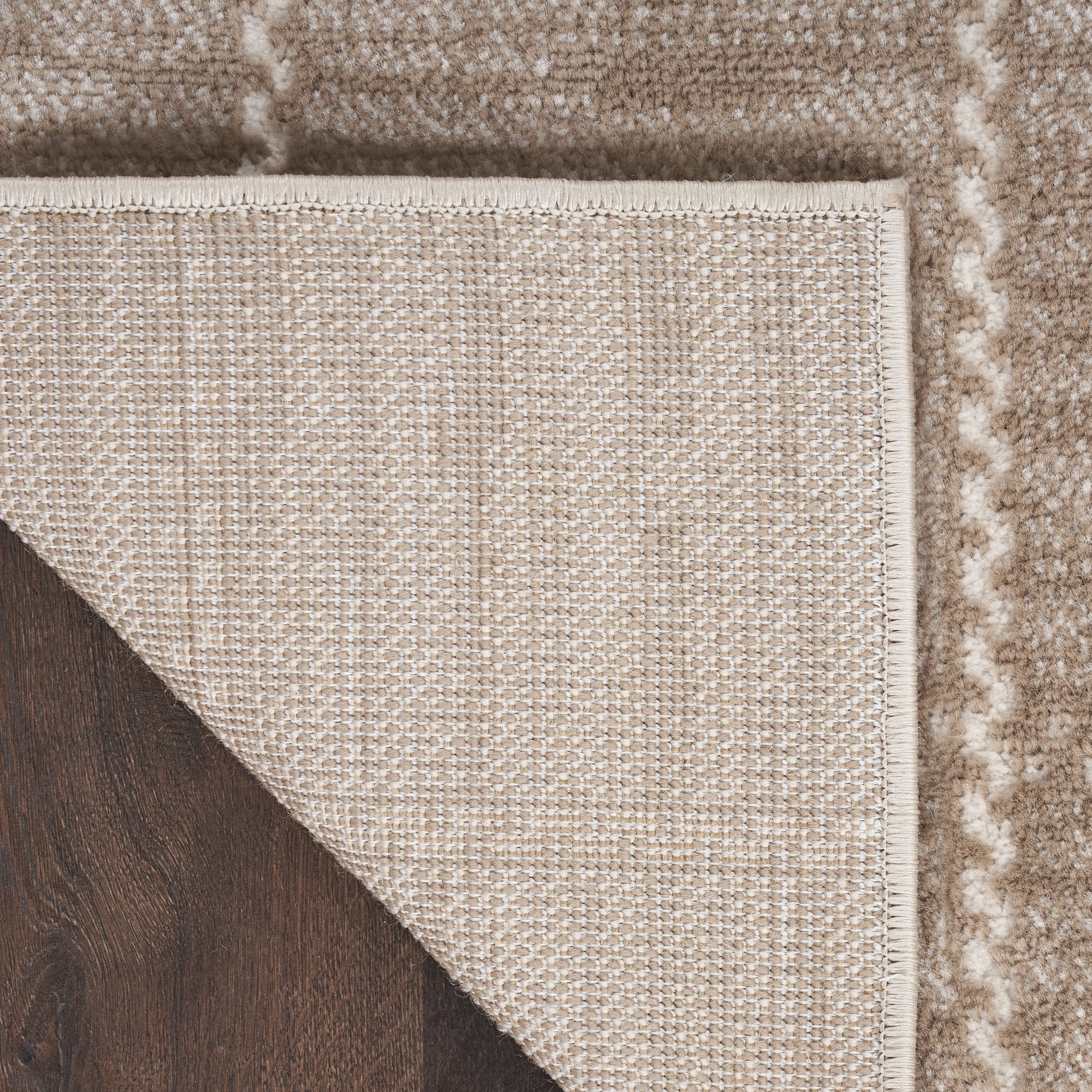 Nourison Serenity Home Geometric Mocha Ivory 9' x 12' Area Rug (9x12)