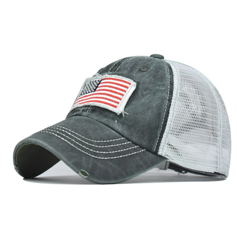 Sksloeg Hats for Men Fashion American Flag Trucker Hat for Men