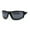 Shiny Black, variant on Xloop Mens Rectangle Warp Around Plastic Sport Sunglasses Silver Blue Mirror