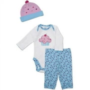 Gerber Newborn Girls' 3 Piece Cupcake Ha