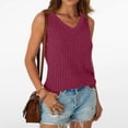 thumbnail image 2 of Short Sleeve Top for Women New Tank Tops for Women Casual V Neck Ribbed Knit Tank Tops Loose Sleeveless Basic T-Shirt Lightweight Summer Breathable Camisole ,XS, 2 of 4