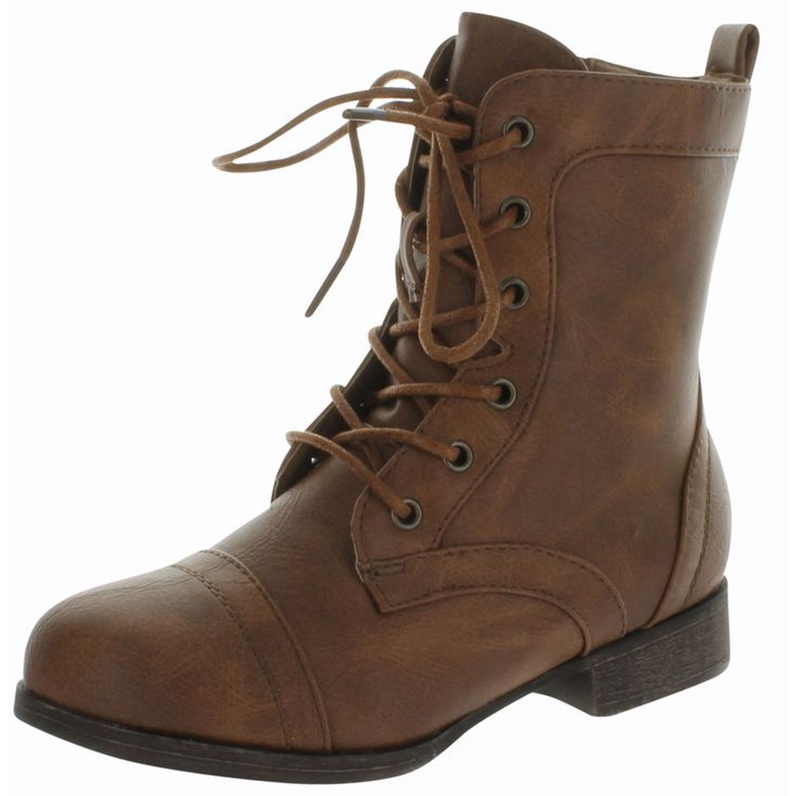 Rosalie32k Lace-Up Kids MIlitary Combat Boot Zipper Children's Shoes - Walmart.com