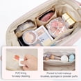 thumbnail image 3 of Quilted Make up Bag with Wide Opening Design, Dust-Proof PVC-lined Pocket for Makeup Brushes, Multifunctional Cotton Cosmetic Bag for Travel and Daily Use, 3 of 7