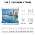 thumbnail image 5 of Patifu Solar Panel City Skyline Blue Sky Graphic Decorative Cushion Throw Pillow Cover Home Furnishing Short Plush 24x24in, 5 of 5