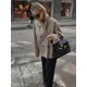 thumbnail image 2 of Abrigos elegantes de lana para mujer, Chaqueta corta holgada informal con doble botonadura y cuello alto, ropa de abrigo para viaje, otoño e invierno, 2024, 2 of 5