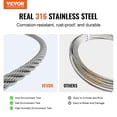 thumbnail image 2 of Cable de acero inoxidable VEVOR 316 de 100 pies con manguitos y delantales, 2 of 9