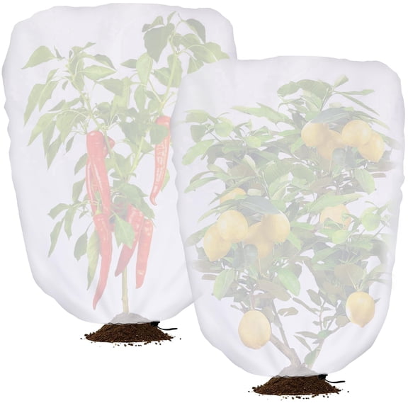 Ebaokuup 2 Pcs Plant Shade Cloth with Drawstring, 3.3 ft x 2.6 ft Sun Protection Cover for Plants