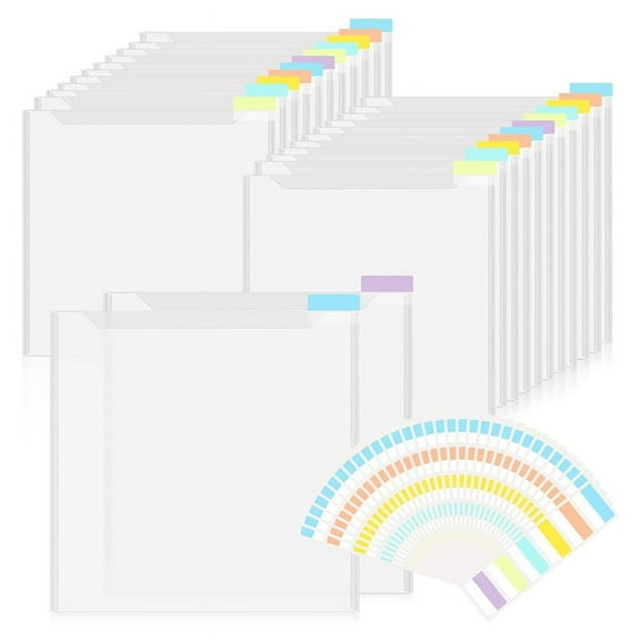 Scrapbook Paper Storage Organizer 12x12Inch Clear Storage Organizer with Adhesive Index Tabs for Scrapbook Paper Vinyl A