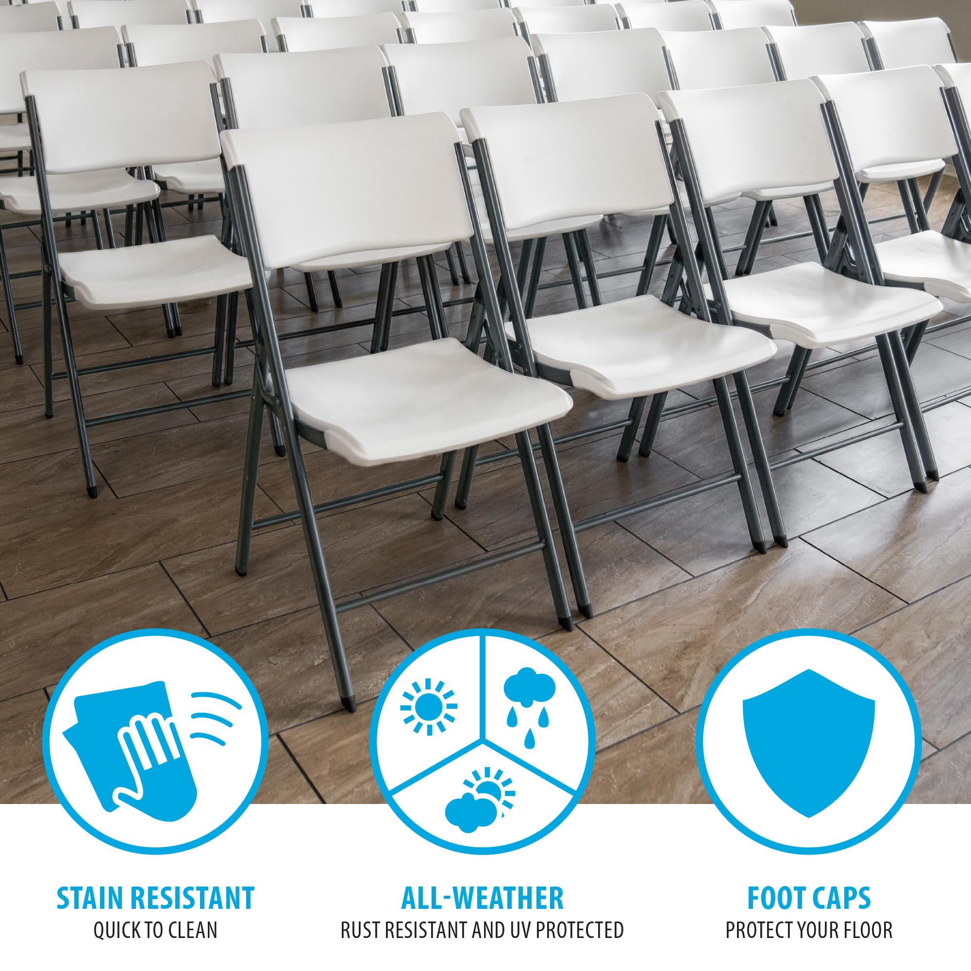 Lifetime A-Frame Folding Chair, White (Set of 4)-81170