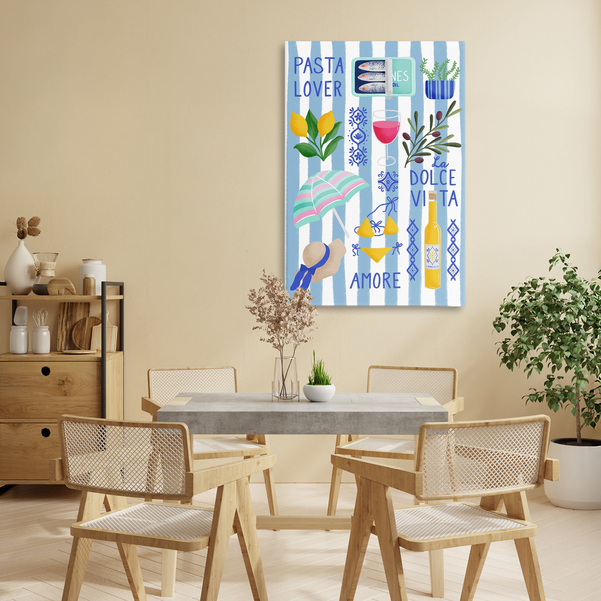 Stupell Industries Pasta Lover Mediterranean Canvas Wall Art, design by Metka Hiti