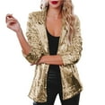 thumbnail image 1 of WEAIXIMIUNG Veste de Pluie pour Femmes Grande Taille 3X Veste à Sequins Décontractée Manches Longues Pailletée Fête Brillante Col Rave Manteau, 1 of 8