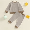 thumbnail image 6 of NOLDARES Baby Boy Fall Clothes Set Long Sleeve Dinosaur Print Sweatshirt Pants Toddler Infant Outfits Size:18-24 M,Brown, 6 of 8