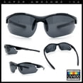 thumbnail image 2 of Polarized Xloop Mens Wrap Around Sport Rimless Oval Plastic Sunglasses All Black, 2 of 7