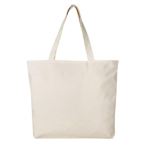 Heavy Duty Canvas Tote Bag with Zipper Closure | TG261 - Set of 6 ...
