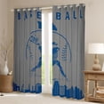 thumbnail image 2 of Homewish Ball Sports Athlete Blackout Curtains Set of 2 (52x84 Each), Cartoon Baseball Player Window Curtains, Teen Kid Child Curtains and Drapes, Grey Blue Living Room Curtains Decor, 2 of 6