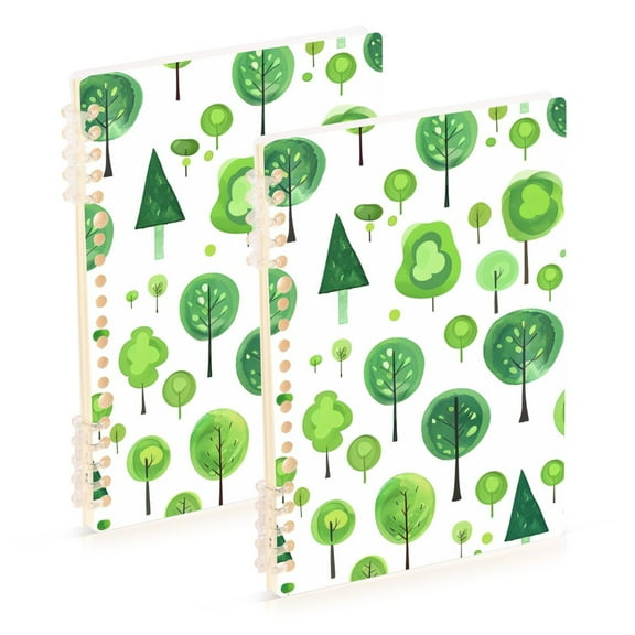 joogoo Spiral Journal Notebook Abstract Cute Trees College Ruled Notebooks 8.3" x 5.7" 2 PCs