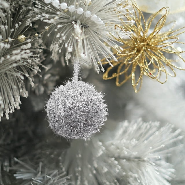Adornos para Árbol de Navidad de 6 Cm | Bolas Colgantes | Bolas de Poliéster Doradas, Rojas y Plateadas | Decoraciones Festivas | Bolas Navideñas Multiusos para Árboles, Bodas y Fiestas de Año Nuevo
