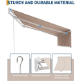 thumbnail image 7 of 10’x8’ Retractable Patio Awning – Manual Sun Shade with Heavy Duty Aluminum Frame & 280GSM Waterproof Polyester Fabric | Adjustable Outdoor Awning for House, Deck, Porch, 7 of 7