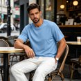 thumbnail image 6 of DORKASM Men's Short Sleeve Dry Fit Shirts Workout Gym Mesh Shirt Athletic Running Lightweight Performance Tshirt Sky Blue 3XL, 6 of 6