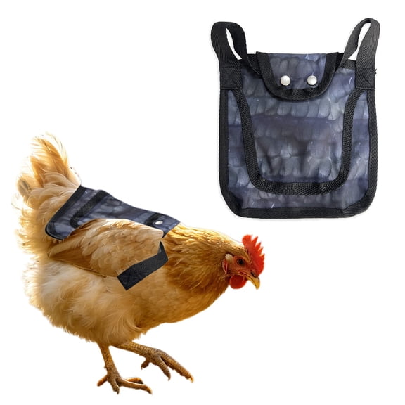 Hen Saddle, Chicken Saddles for Hens, Chicken Apron Back Protector for Hens with Adjustable Strap, Washable Poultry Jacket, Chicken Hen Mating Saddle, Chicken Coop Accessories (Black)