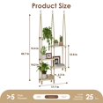 thumbnail image 2 of Estante colgante para plantas, madera Bamworld, 5 niveles, ventana interior, 2 of 9
