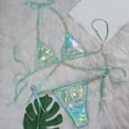 thumbnail image 2 of ZZwxWA Women's Sexy Halter Bikini Swimsuit Two Piece Set Shiny Rhinestone Bra and Tie Side Thong Party Bathing Suit, 2 of 6