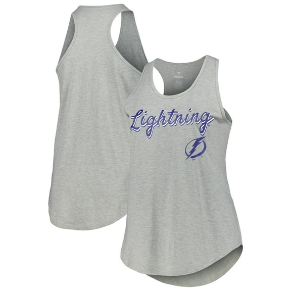Women's Fanatics Heather Gray Tampa Bay Lightning Plus Size Racerback Tank Top