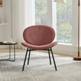 thumbnail image 2 of Comfy Shell Chair,Single Side Chair with Tripod, Fabric Lounge Chair with Comfortable Backrest, Modern Accent Chair for Living Room, Reading, Lounge, Office(Bean Paste Red), 2 of 9