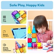 PicassoTiles 36PCS Magnetic Tiles Rocket Set – STEM Construction Toy, Magnet Building Blocks, Brain Development, Window & Door Playboard for Kids