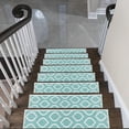 thumbnail image 2 of SussexHome Drop Design 9" X 28" Stair Treads - 70 % Cotton Anti-Slip Carpet Strips for Indoor Stairs-Easy to Install Stair Treads with Double Adhesive Tape-Safe, Extra-Grip, 7-Pack-Teal, 2 of 9
