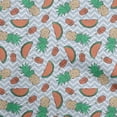 thumbnail image 1 of oneOone Polyester Spandex Dusty Blue Fabric Tropical Fruits With Chevron Craft Projects Decor Fabric Printed By The Yard 56 Inch Wide, 1 of 4