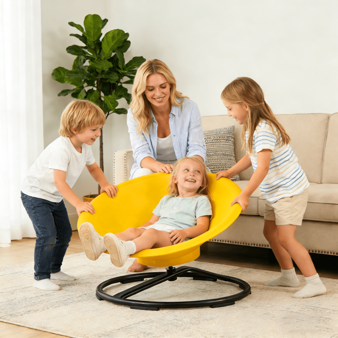 Upgraded 360° Spinning Sensory Chair for Adults & Kids, Fun Leisure & Relaxation Swivel Chair, Stress Relief Play Chair, Non-Slip Metal Base, 220 LBS Capacity
