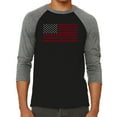 thumbnail image 1 of Men's Raglan Baseball Word Art T-shirt - USA Flag, 1 of 2