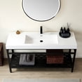 thumbnail image 3 of Vinnova Ablitas Composite Granite Stone Vessel Bathroom Vanity Sink 59.8"x19.7"SingleSink - White, 3 of 5