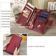 thumbnail image 2 of Full Grain Leather Family Passport Holder for 4 Womens Airtag Passport Wallet RFID Blocking Travel Passport Cover with 4 Passport Slot, 6 Card Slot (Red), 2 of 6