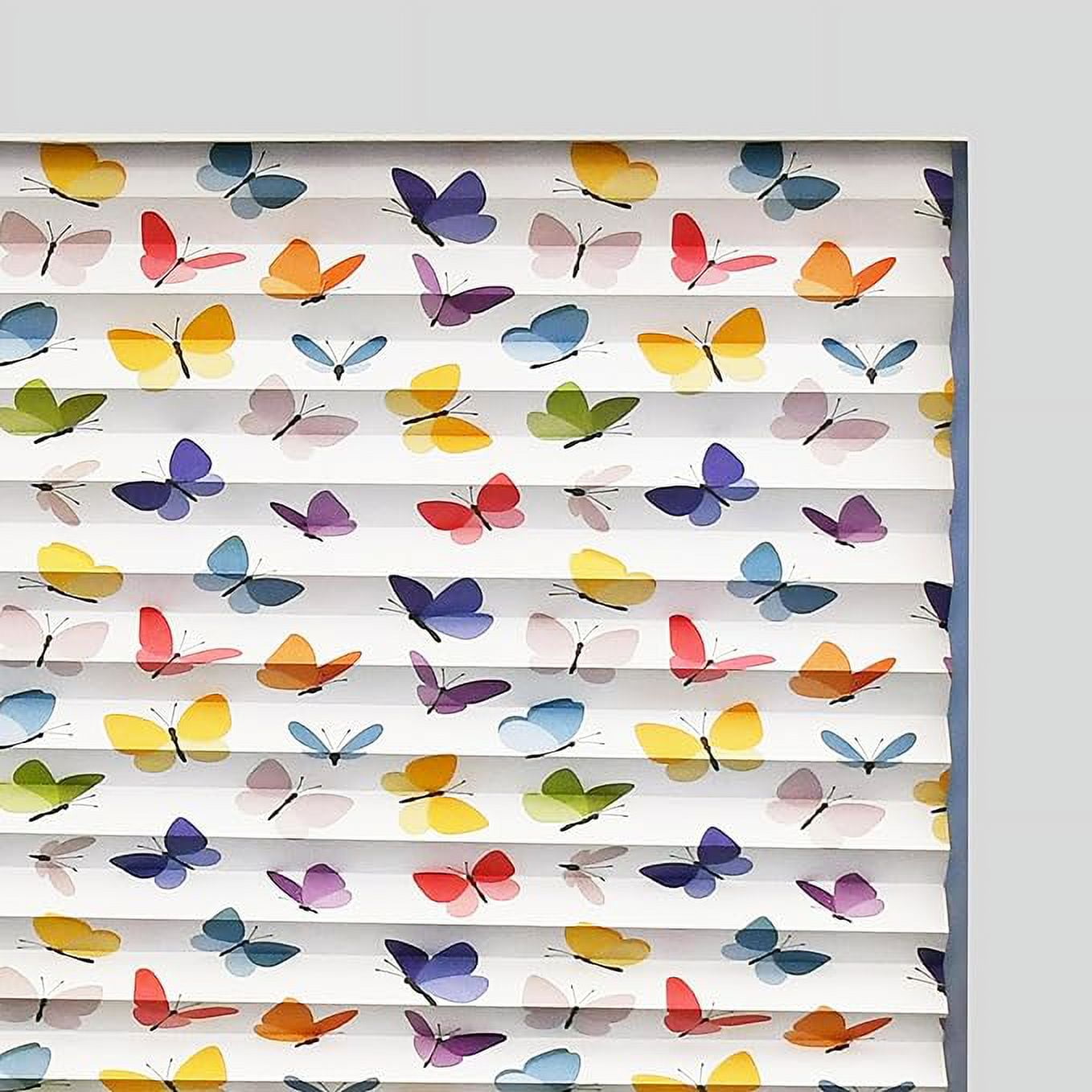 Redi Shade No Tools Original Light Filtering Pleated Paper Shade Butterflies, 36" W x 72" L, 4 Pack