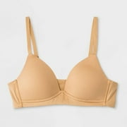 Maidenform Girls' Molded Triangle Padded Pullover Comfort Bra - Beige 34A: Adjustable Strap, Full Coverage
