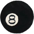 thumbnail image 1 of Svart Matta, Biljardboll Matta, 8-Boll Mjuk & Fluffig Svart Matta Sovrumsdekor, Svart Cirkelmatta för Vardagsrum Heminredning, 1 of 5