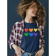 thumbnail image 2 of Colorful Hearts Pride Design Tee T-shirt Color Women's, 2 of 3