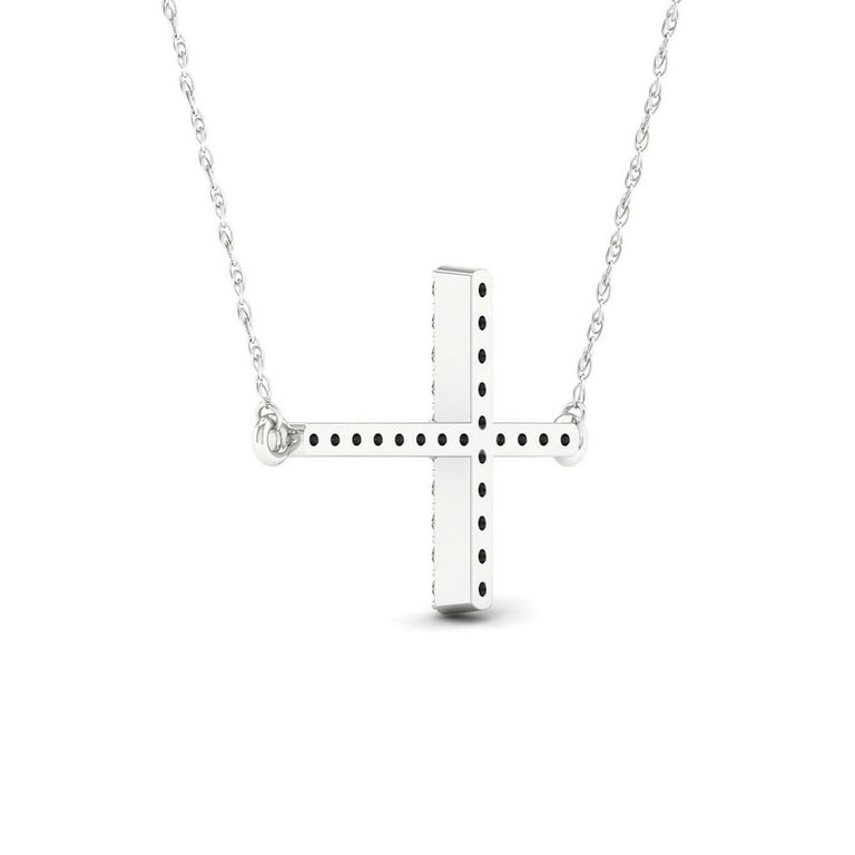 White gold sideways cross deals