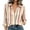 Brown, variant on Womens Tops Button Down Shirts Striped Casual Collared Long Sleeve Blouse Relaxed Fit Blouson Office Wear Army Green