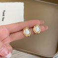 thumbnail image 3 of 2 pares de pendientes de perlas irregulares de nicho de perlas irregulares, 3 of 4