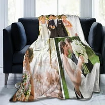 Custom Blanket with Photo Text Personalized Flannel Throw Blanket Customized Picture Blanket for Adult Kid Birthday Christmas Halloween Fathers Mothers Valentines Day Gift 40"X30"